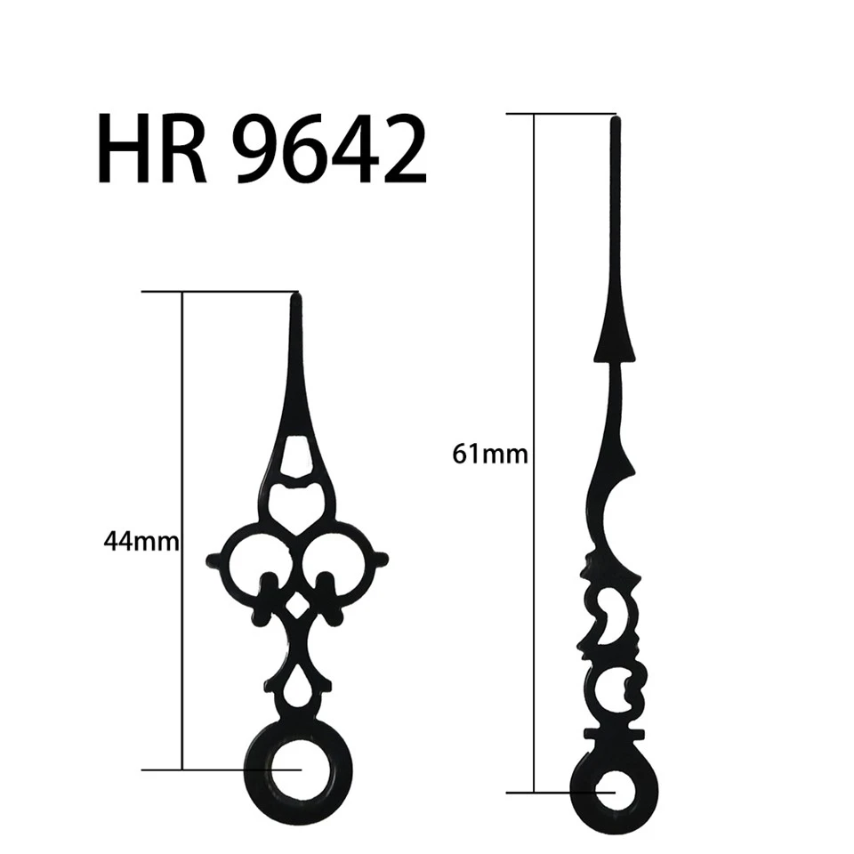 Klokkeviser HR 9642 Svart time og minutt